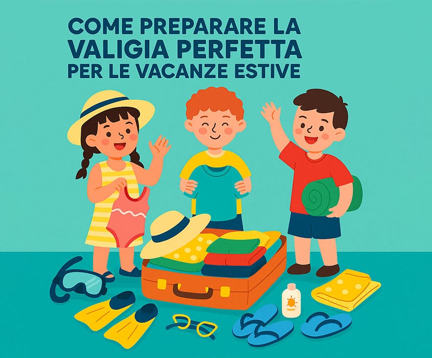 Valigia bambini estate 2025: cosa mettere per mare, montagna e città