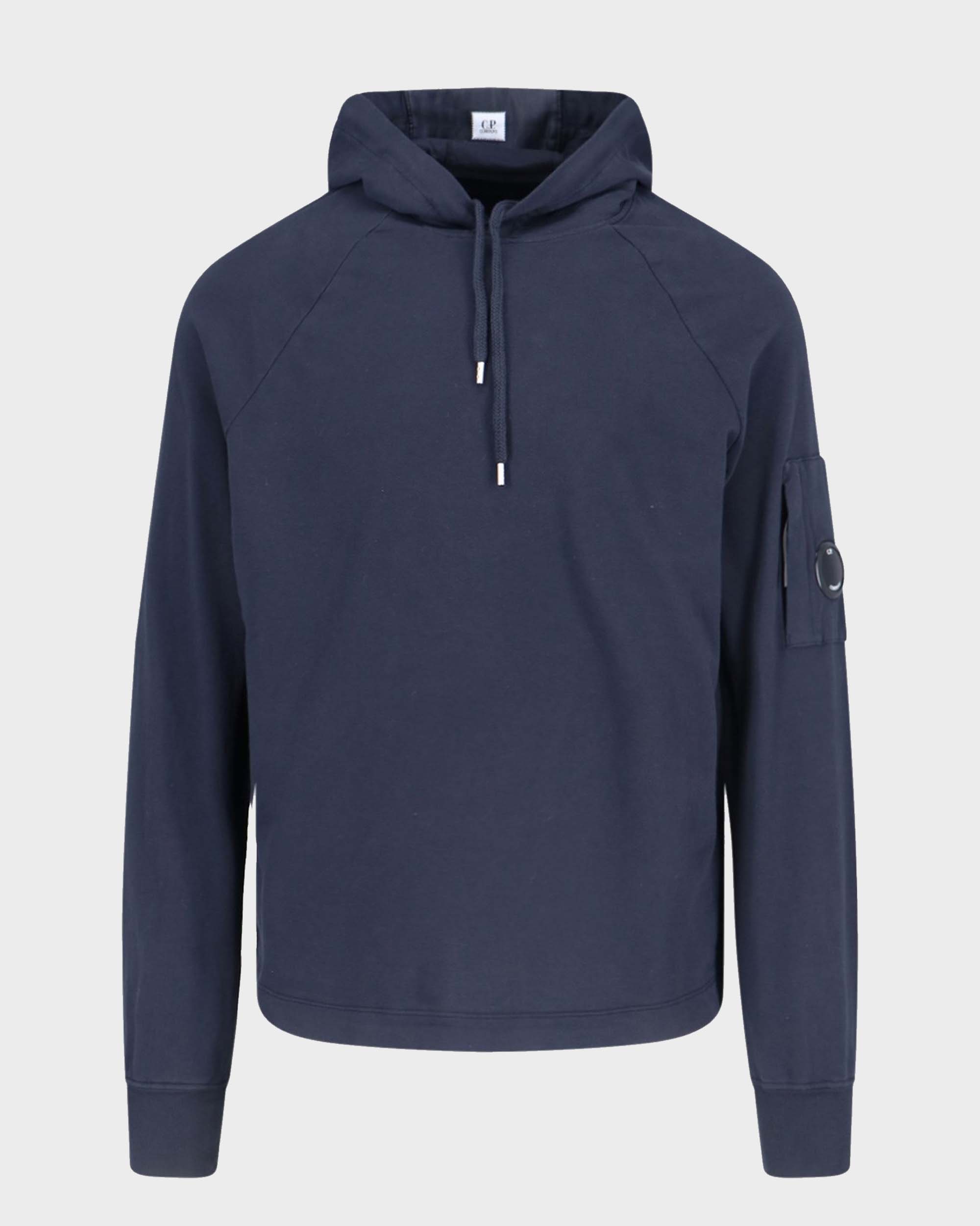 Felpa C.P. Company Leggera Con Cappuccio Blu