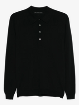 LWBR polo in lana merinos extrafine nera
