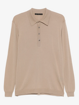 LWBR polo in lana merinos extrafine beige