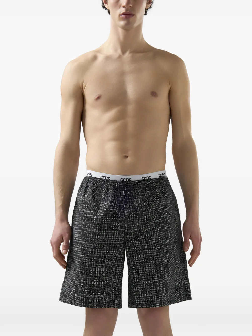 Monogram Swim Shorts bianco e nero | ViaMonte Shop
