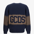Girocollo GCDS Logo Spray Uomo - Blu Scuro/Marrone