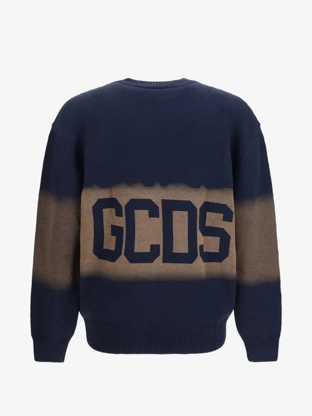 Girocollo GCDS Logo Spray Uomo - Blu Scuro/Marrone