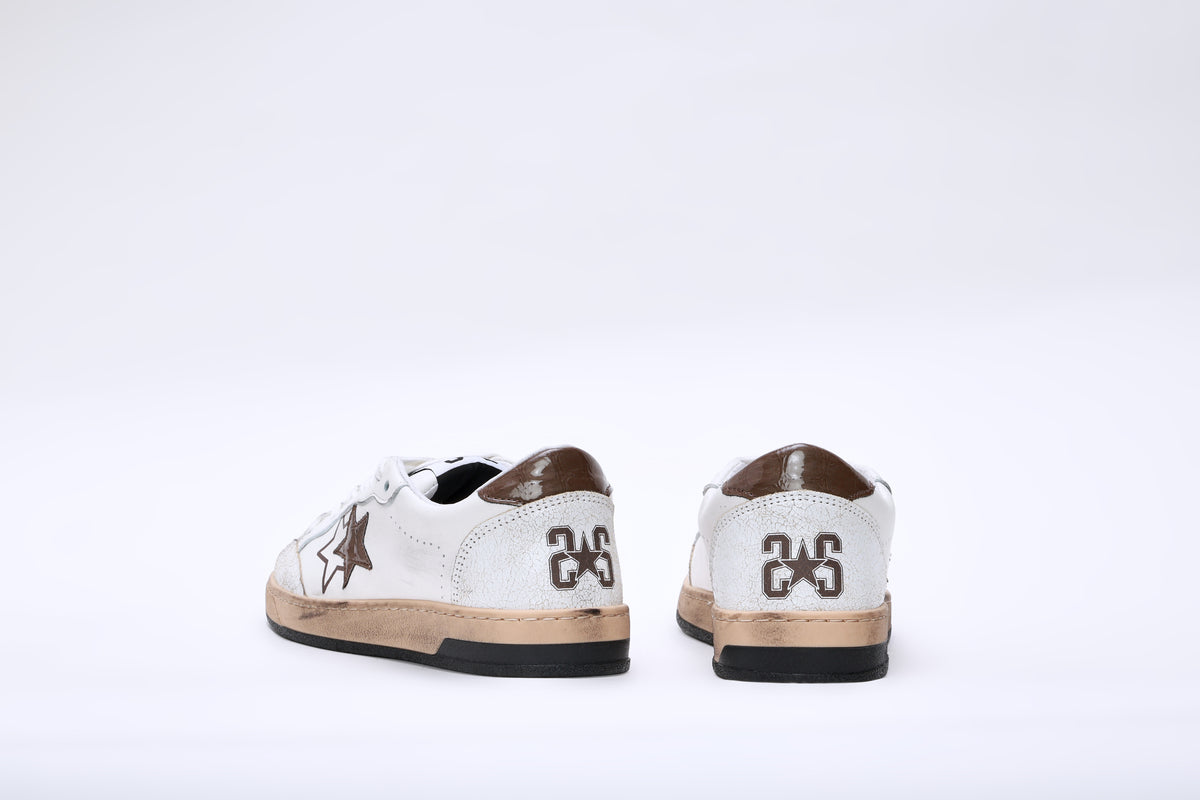 2STAR Sneakers Week in pelle – Bianco e marrone | ViaMonte Shop