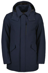 Woolrich Soft Shell Barrow Mac Coat - Melton Blue
