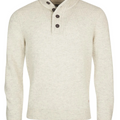 Barbour maglione half zip e patch beige