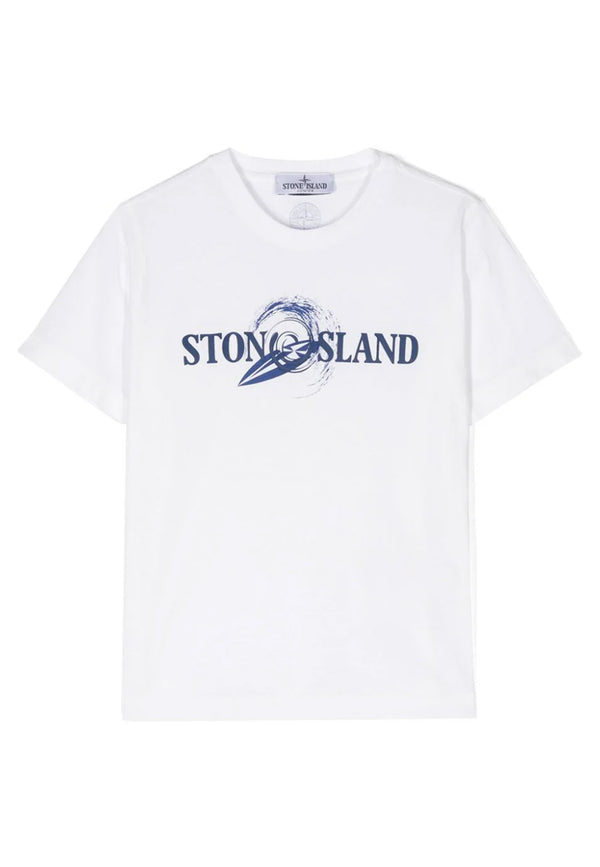 Stone island kids t-shirt bianco bambino