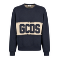 Girocollo GCDS Band Logo Patch Uomo - Blu Scuro/Bone