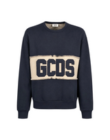 Girocollo GCDS Band Logo Patch Uomo - Blu Scuro/Bone