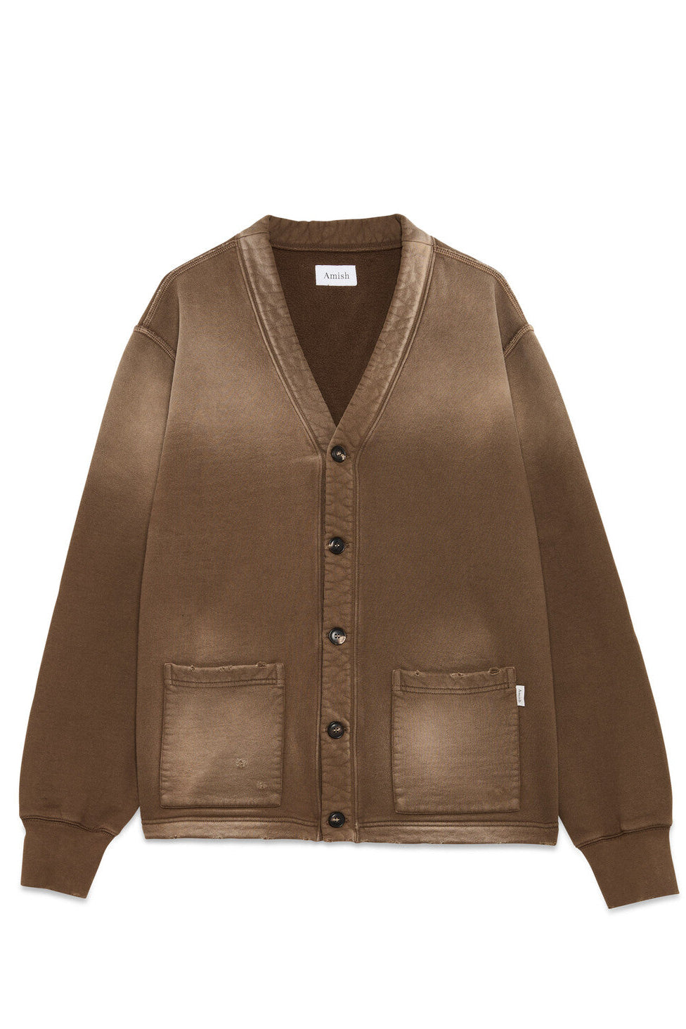 Amish Cardigan Sweater Destroyed - Mushroom