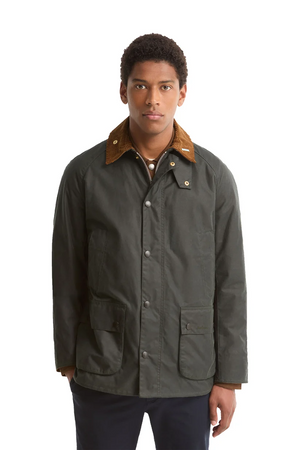 Barbour Festive Ashby Wax Jacket Sage/Evergreen – Giacca Cerata | ViaMonte Shop
