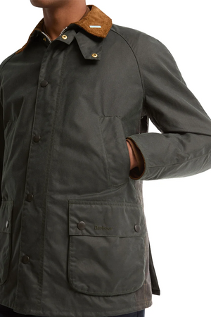 Barbour Festive Ashby Wax Jacket Sage/Evergreen – Giacca Cerata | ViaMonte Shop