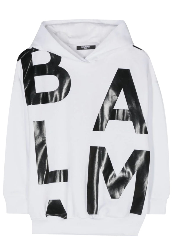 Balmain White-black Sweatshirt Unisex