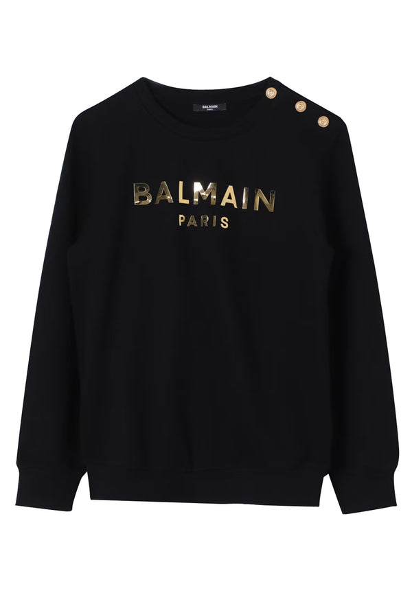 Balmain Black-Golden 스웨트 셔츠