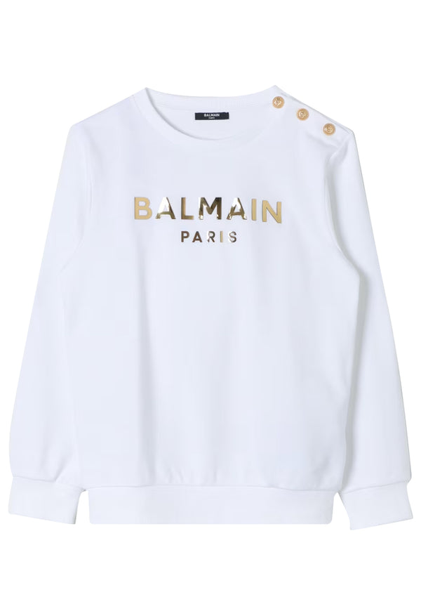 Balmain white-golden sweatshirt girl