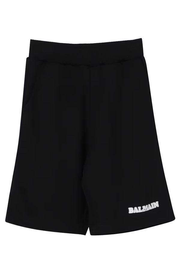 Balmain shorts nero-bianco bambino