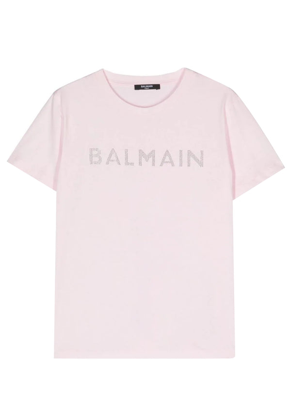 Balmain t-shirt rosa-argento unisex