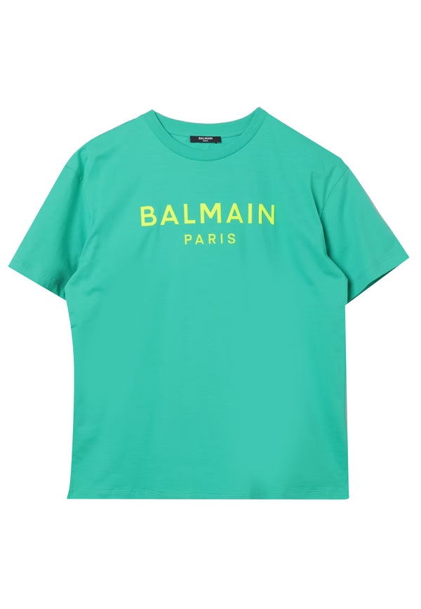 Balmain t-shirt verde-giallo unisex
