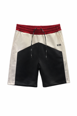 Bermuda Color Block Long Shorts GCDS Uomo nero e bianco | ViaMonte Shop