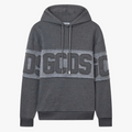 Felpa con Cappuccio GCDS Band Logo Patch Uomo - Antracite/Grigio