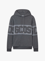 Felpa con Cappuccio GCDS Band Logo Patch Uomo - Antracite/Grigio