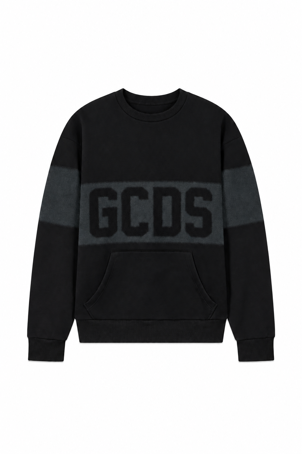 Girocollo GCDS Logo Spray Uomo - Nero/Grigio