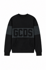 Girocollo GCDS Logo Spray Uomo - Nero/Grigio