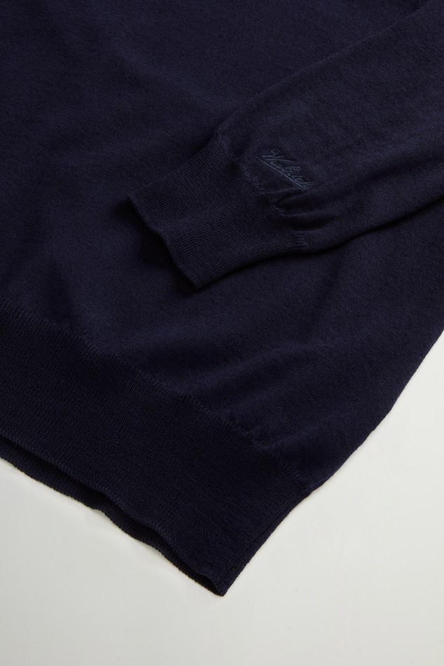 Woolrich Lambswool Crewneck Gg12 - Melton Blue