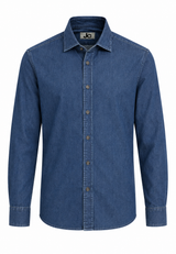 JCMAN Camicia cotone denim blu da uomo