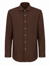 JCMan Camicia uomo marrone in tessuto no stiro performante