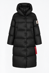 After Label piumino lungo nero donna
