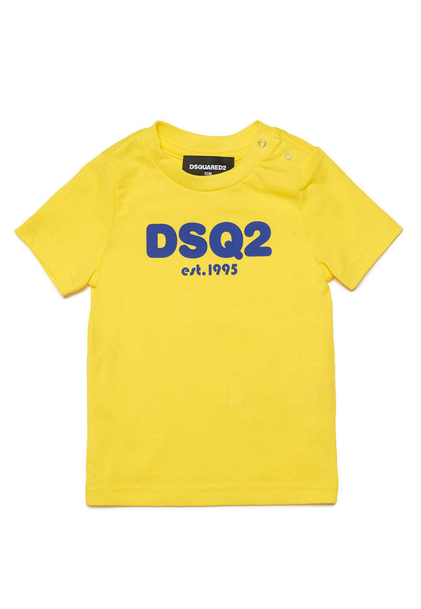 Dsquared2 t-shirt gialla neonato unisex