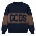 Girocollo GCDS Logo Spray Uomo - Blu Scuro/Marrone