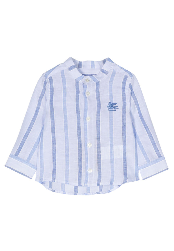 Etro Bianco-Blu Baby shirt