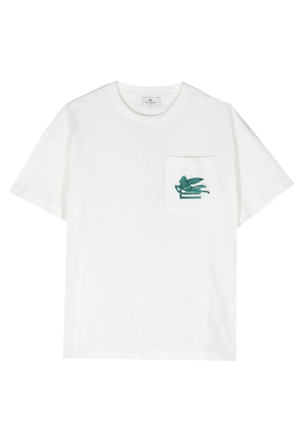 Etro Ivory-Verde Child Tシャツ