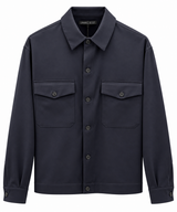 LWBR overshirt in fresco lana blu uomo