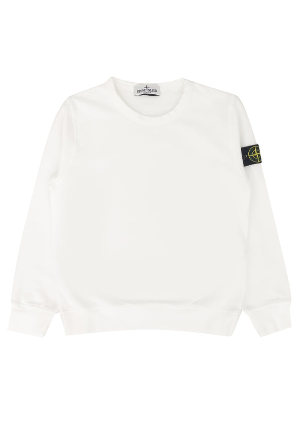 스톤 아일랜드 흰색 면화 아기 스웨트 셔츠