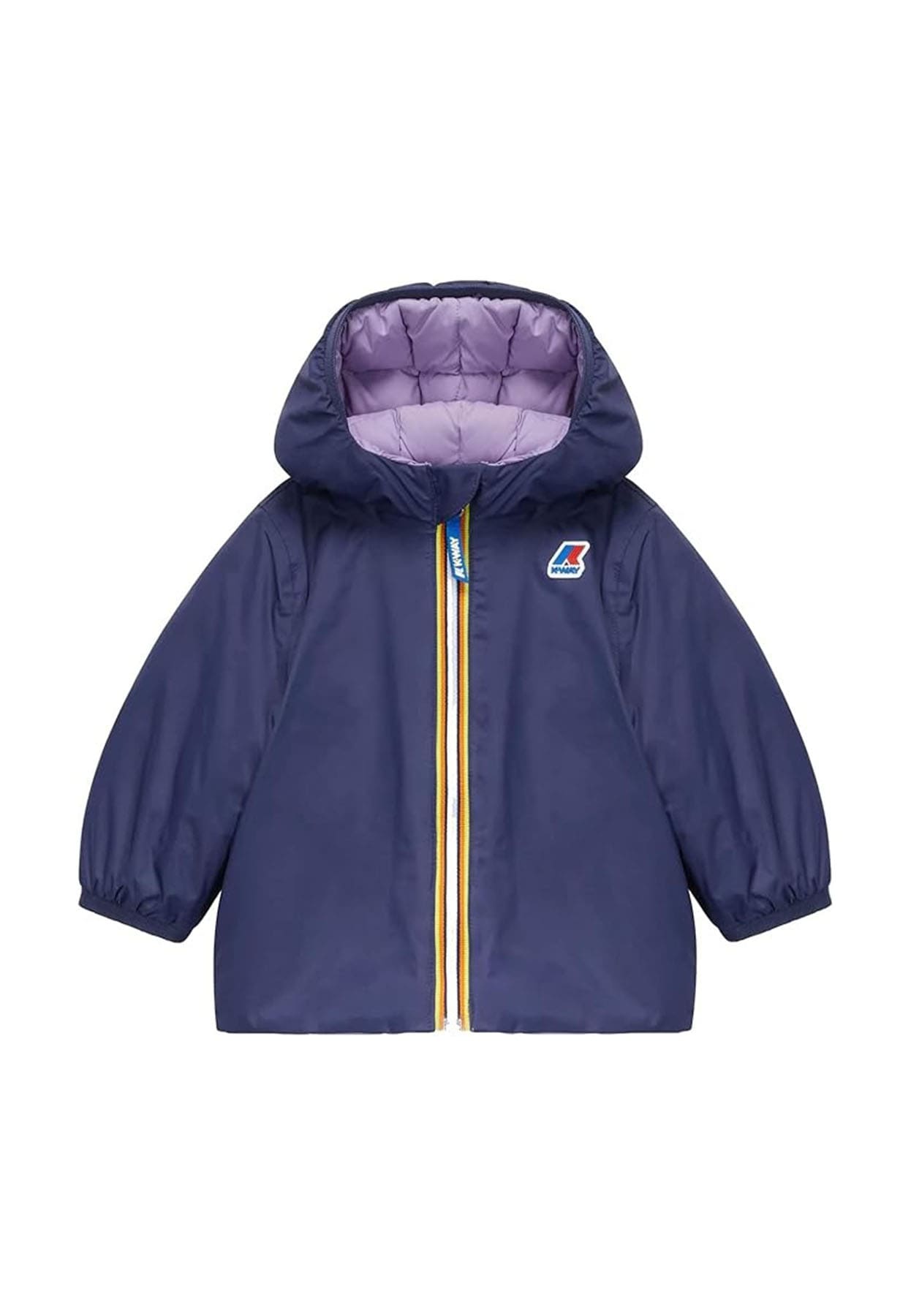 Giacca neonata K-Way Jacques Thermo Plus Double bluette in nylon