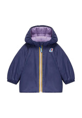 Giacca neonata K-Way Jacques Thermo Plus Double bluette in nylon