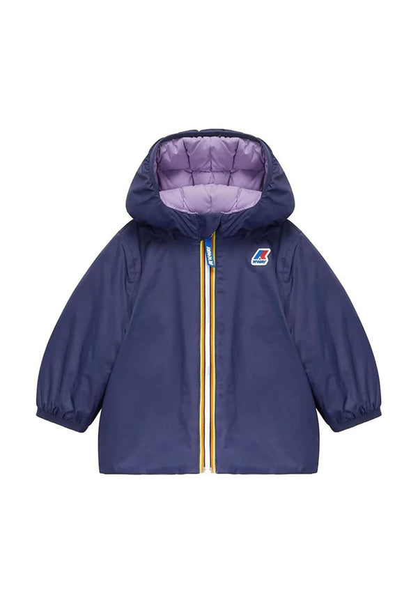 Giacca neonata K-Way Jacques Thermo Plus Double bluette in nylon