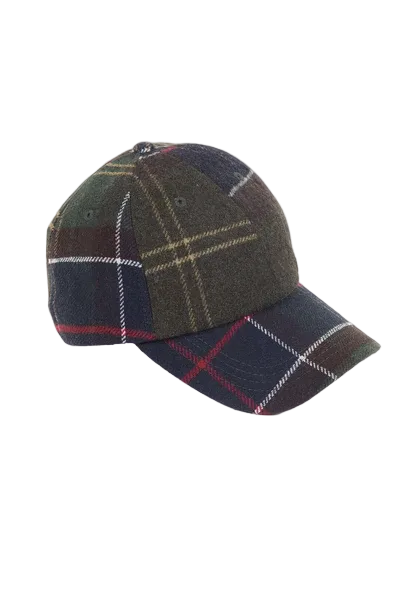 Barbour berretto in lana verde classico tartan
