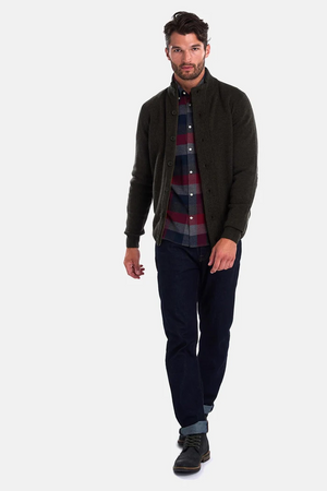 Barbour maglione patch e zip verde militare | ViaMonte Shop