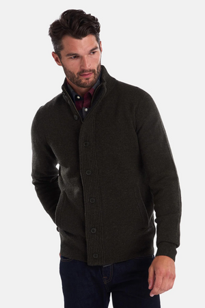 Barbour maglione patch e zip verde militare | ViaMonte Shop