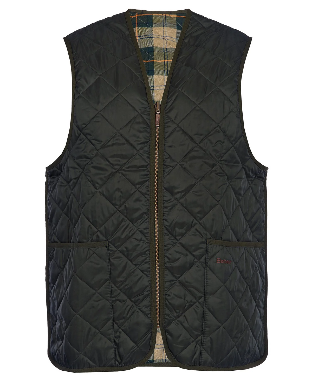 Barbour Gilet trapuntato Zip-In Liner verde militare | ViaMonte Shop