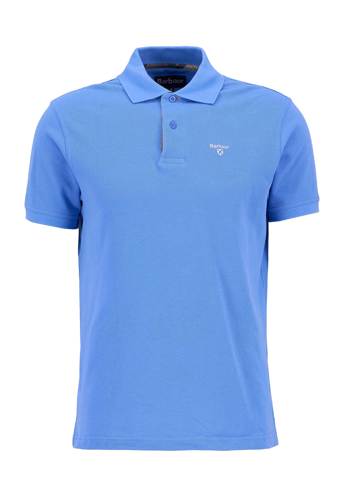 Polo uomo Barbour in pique di cotone azzurra
