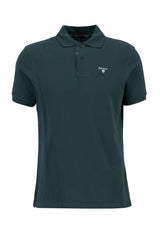 Polo uomo Barbour in pique di cotone verde | ViaMonte Shop
