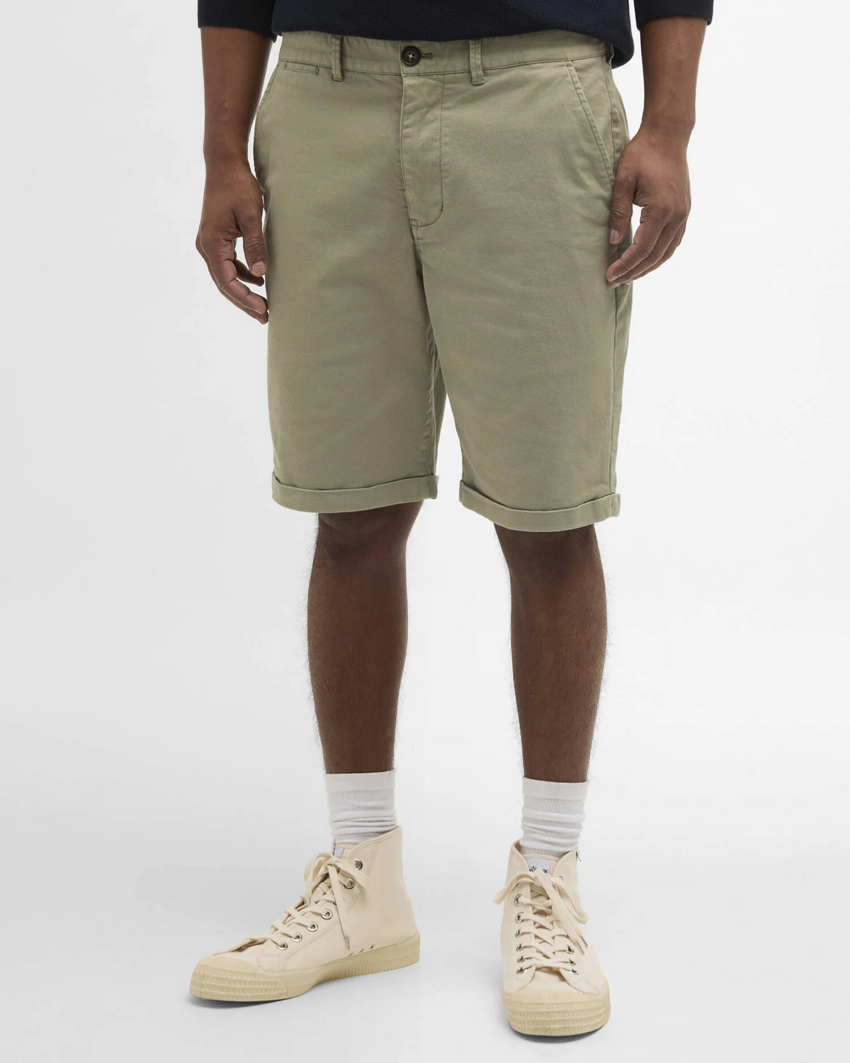 Bermuda uomo in cotone Barbour verde oliva | ViaMonte Shop