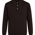 LWBR polo in lana merinos extrafine marrone moro