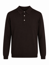 LWBR polo in lana merinos extrafine marrone moro
