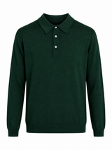 LWBR polo in lana merinos extrafine verde bottiglia